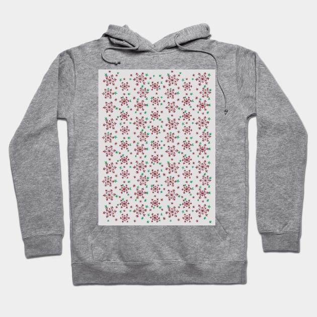 Snowflakes Pattern - Silver Grey Hoodie by MitaDreamDesign